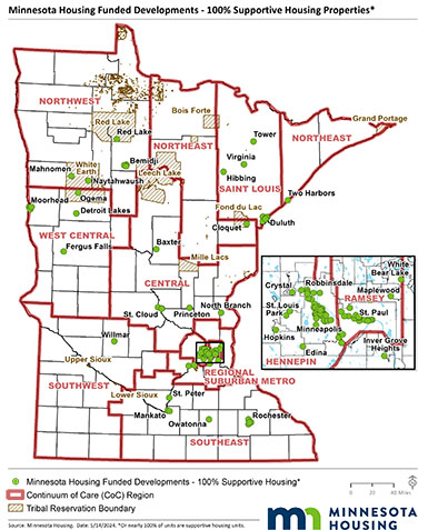 Minnesota Housing Funded Developments - 100% Supportive Housing Properties*