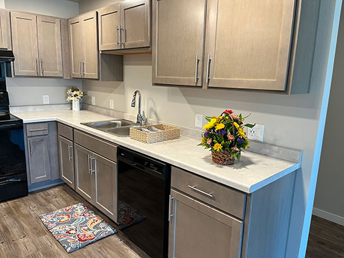 Kitchen with flowers