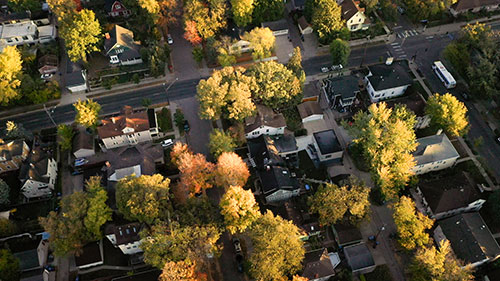 Neighborhood in fall